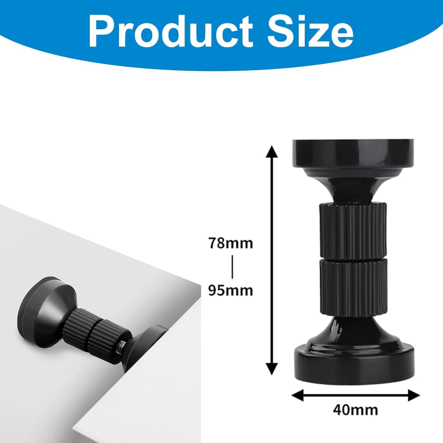 JOYVOX Headboard Stoppers Bed Wall Stoppers, 2 PCS Adjustable Headboard Stoppers – Anti-Shake Tool for Bed Frames, Wall Protection, Fits Murphy Beds