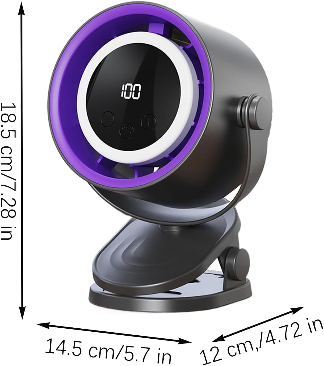 Bladeless Fan for Bedroom | Quiet Mini Personal Fan | Bladeless Cooling Electric Tool with Ambience Night Light Personal Use Clip on for Dormitory Home Bedroom Kitchen