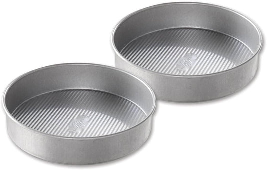 USA Pan Bakeware Round Cake Pan, 9 inch, Nonstick & Quick Release Coating, Made in The USA from Aluminized Steel, Set of 2