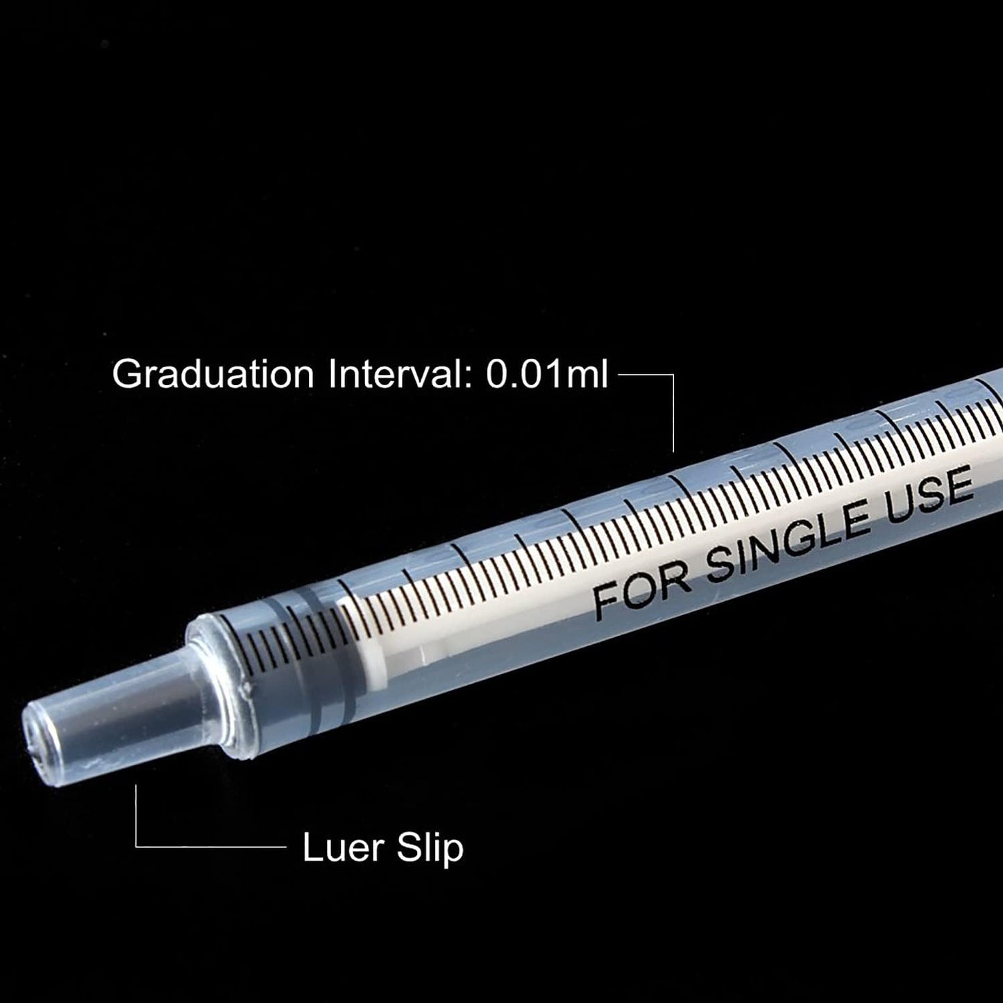 50 Pack 1ml Syringe with Luer Slip Tip Without Needle for Measuring, Pet Feeding, Watering, Crafts