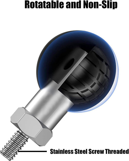 YIMINGYINUO 1'' Ball Mount with M6 x 1.0mm Threaded Post Ball Mounts Compatible with RAM Mounts B Size 1 Inch Portale Screw Ball Head for Bike, Motorcycle,ATV,Stroller,Camera,Rearview Mirror (Black-2)