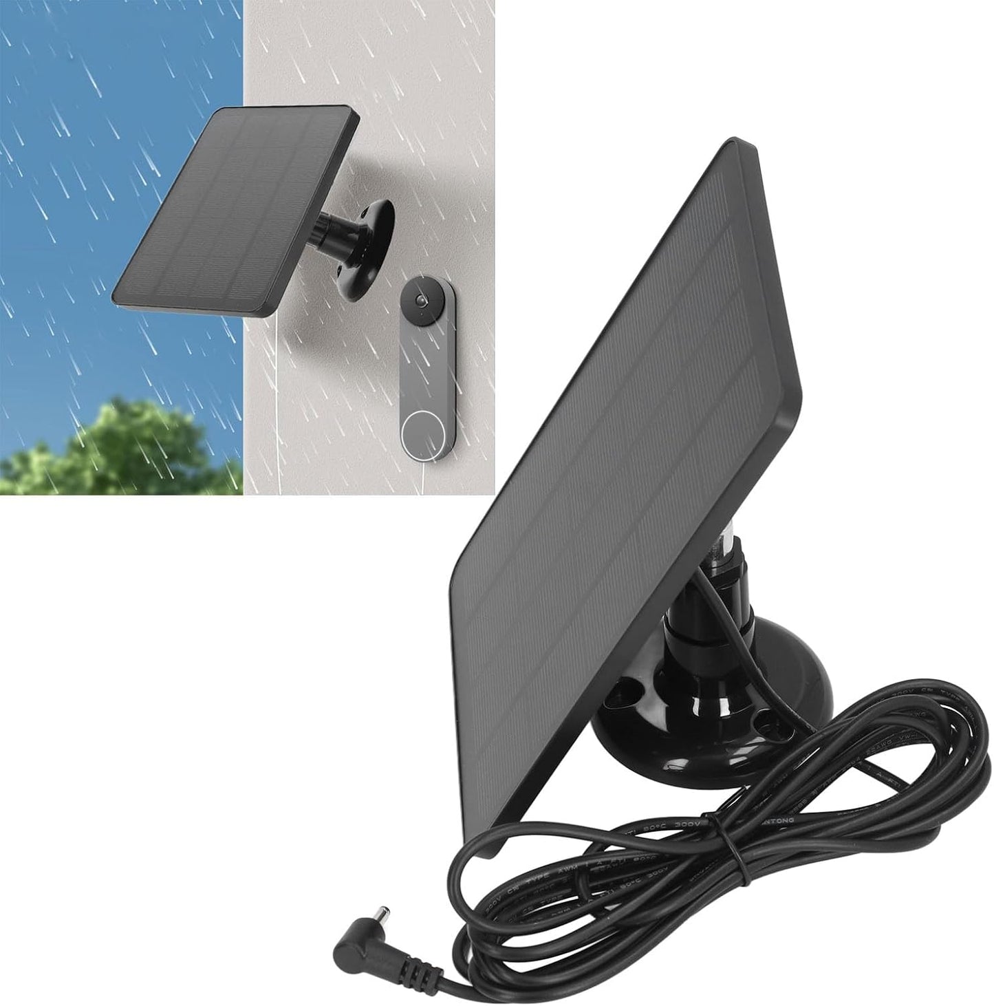 10W Portable Solar Charger, IP65 Portable Solar Panel with USB C Outputs for Stick Up Cam Battery for Ring Spotlight Camera Battery (CSP4W-DC-B)