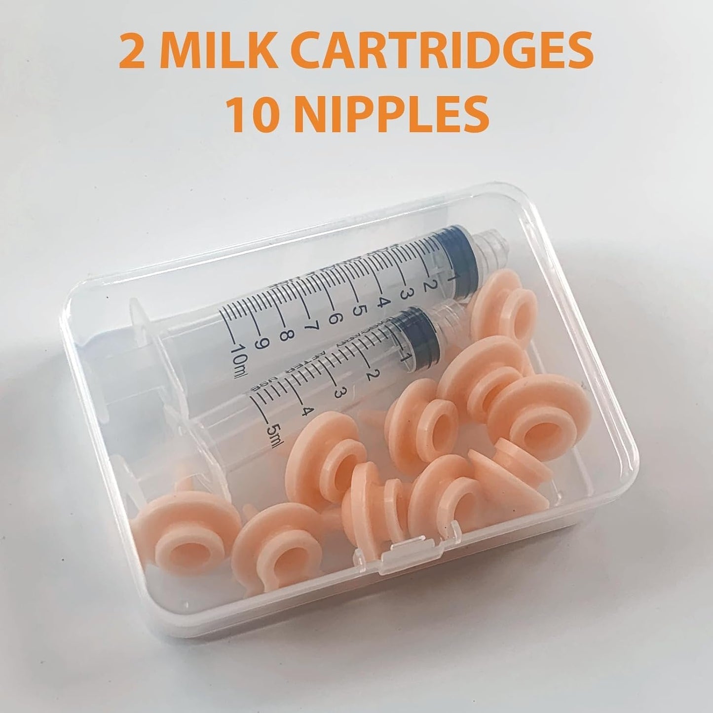 zhenzhenhao 10PCS Pet Feeding Nipple-Contains 2 Syringes, Silicone Material Kitten Nipples for Nursing, Reusable Pet Nursing Syringes,Alternative Mini Nipple Feeding Kit Suitable for Puppies, Kittens