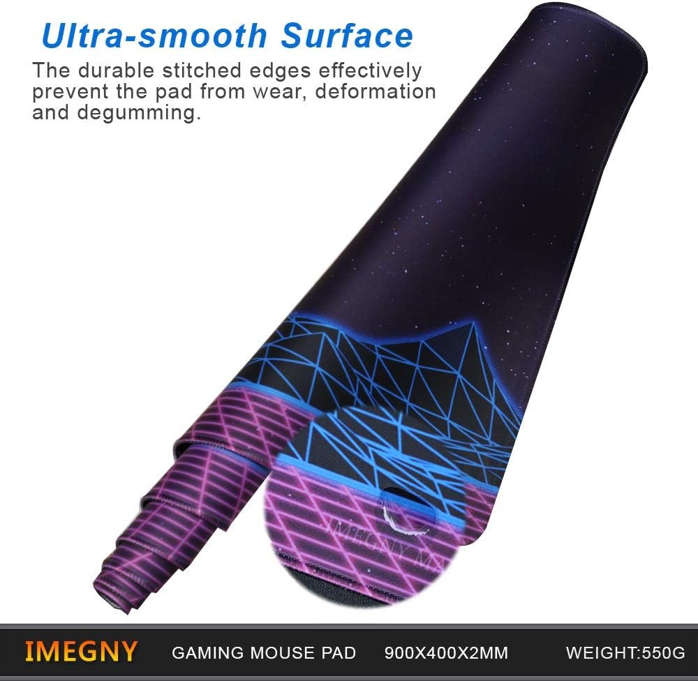 Imegny Mouse Pad/Cute Wrist Rest Mouse Mat/Ergonomic Mousepad Desk Protector for Gamers and Typists Zisesun011 Type1 35.4 * 15.7Inch