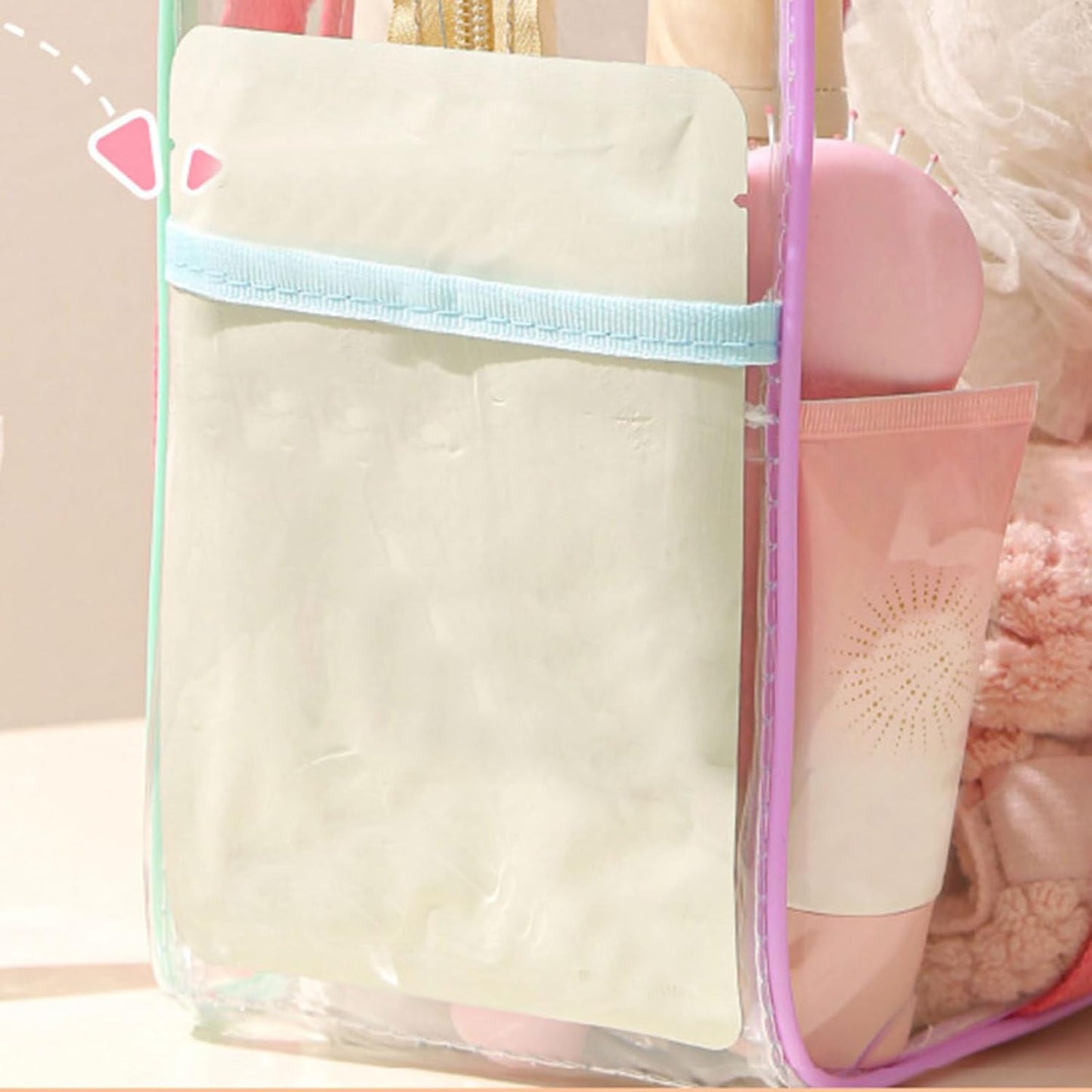 Clear Makeup Bag, Transparent Toiletry Bag, Portable Cosmetic Pouch, Waterproof Scratch-Resistant Pouch, Zippered Design for Easy Access, Beach Travel Gym Work School Use