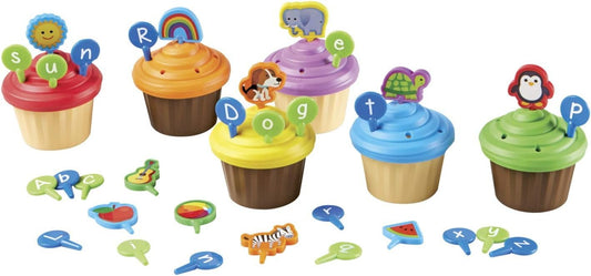 Learning Resources ABC Cupcake Party Toppers, Homeschool, Early Alphabet Learning, Sorting Cupcake Letters, Vocabulary Toy, Cupcakes, Ages 3+