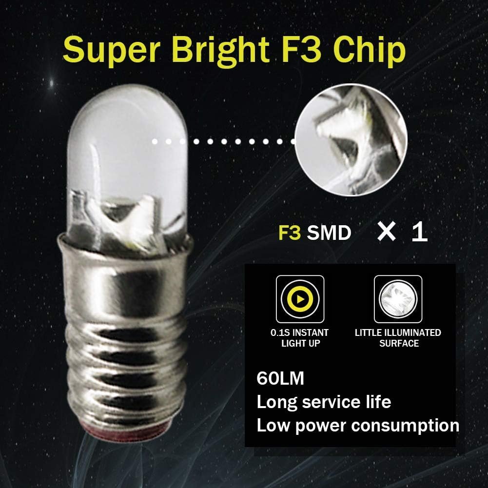 Ruiandsion E5 LED Bulb Warm White 5V 6V E5 E5.5 Screw Base LED Bulb Upgrade for Modle Train Lights(Pack of 4)