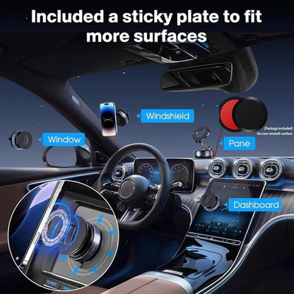 Eptchn Maglock 360° Foldable Magnetic Phone Mount,2025 Upgraded Vacuum 96lbs Ultra Suction Cup Car Phone Holder,Adjustable Phone Stand for Magsafe Cell Phone Holders for Car/Gym/Mirror(2pcs Black)