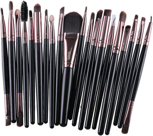 OFFIGAM 20 Pezzi pennello da trucco spazzola portatile makeup brush set makeup kit make up brushes set kit makeup pennello per cipria strumenti per il trucco accessorio cosmetico Black