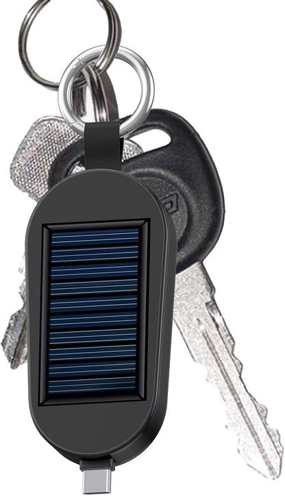 Portable Solar Bank - Compact Type C Charger, Wireless Keychain Charger | 3000mah Mini Battery Pack with Solar Panel, Outdoor Watch Mobile Phone Camping Hiking Travel Use