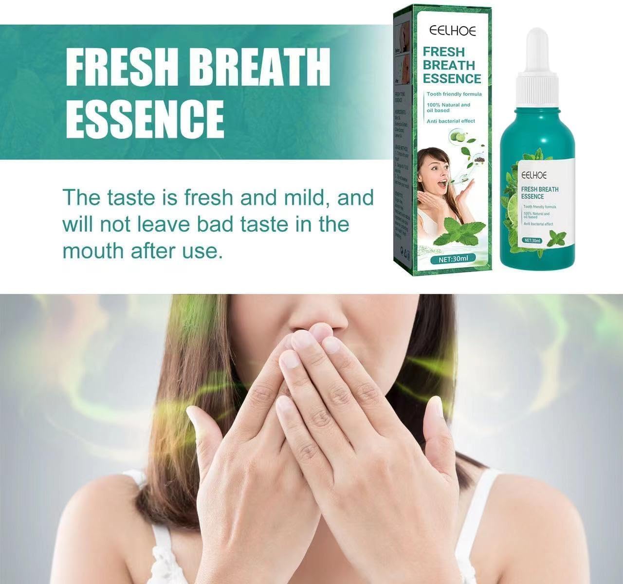 3 Pcs Fresh Breath Oral Care Essence, Fresh Breath Oral Care Clean Teeth Gel, Natural Breath Freshening Drops, Long Lasting Fresh Breath, Minty Taste, Easy to Carry