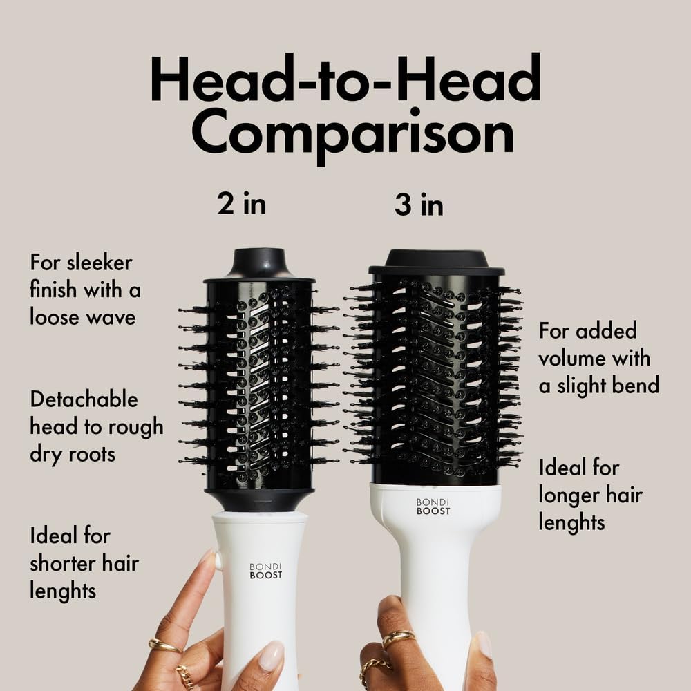 BondiBoost Blowout Brush Pro Hair Dryer & Hair Brush [75MM] - Oval Shape Hair Styler & Volumizer for Smooth/Frizz-Free Results - Great for All Hair Types - 3X Heat/Speed Options - 360° Airflow Vents