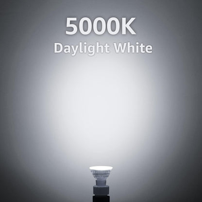 Mastery Mart Dimmable GU10 LED Light Bulbs, 4.5W Bright 5000K Daylight White 50W Halogen Equivalent, 400lm Energy Saver for Track Lighting Fixture, Kitchen, Basement, Living Room, 25000 hrs, 6 Pack