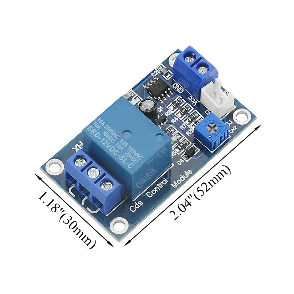 WMYCONGCONG 4 PCS XH-M131 DC 12V Light Automatic Control Switch Photoresistor Relay Module Detection Sensor with Cable