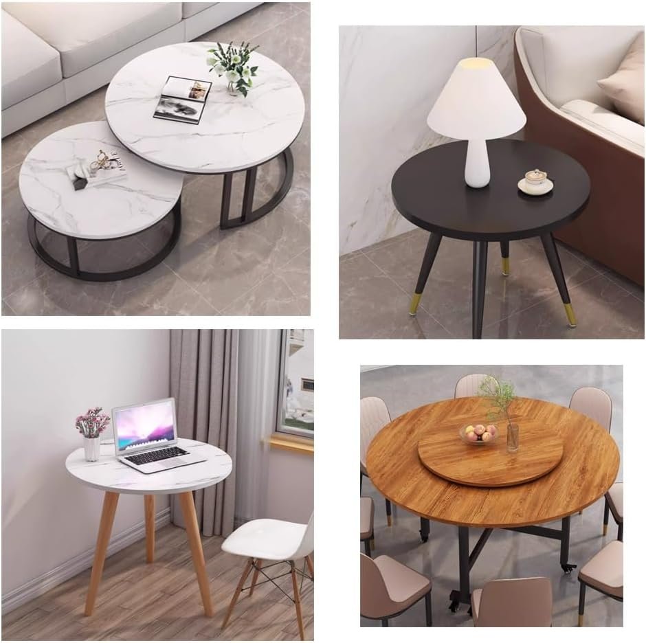 BTBZGFGNYU Round Wooden Dining Table Top/Countertop 12" 16" 20" 24" 28" 30" 36" 40" Coffee Tabletop, Replacement Tabletop for Dining Table(Light Walnut,28"(70cm))