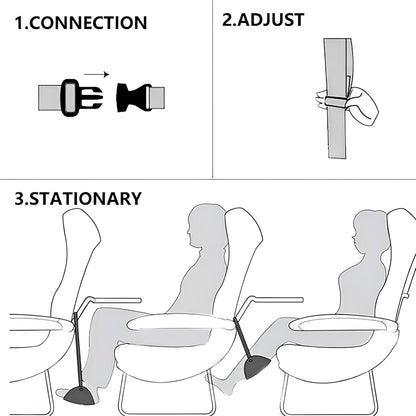 Airplane Footrest Adjustable Hanging Footrest Hammock Portable Plane Leg Rest Foldable Memory Foam Plane Foot Hammock Office Footrests for Airplane Travel Flight Train Office Fulasun