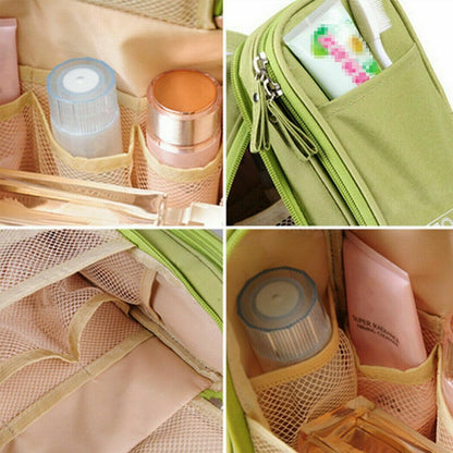 Makeup Bag Travel Cosmetic Toiletry Case Hanging Storage Large Bag Organizer, Durable, Waterproof Hanging Travel Makeup Bag - 9.45x3.94x9.84 inches