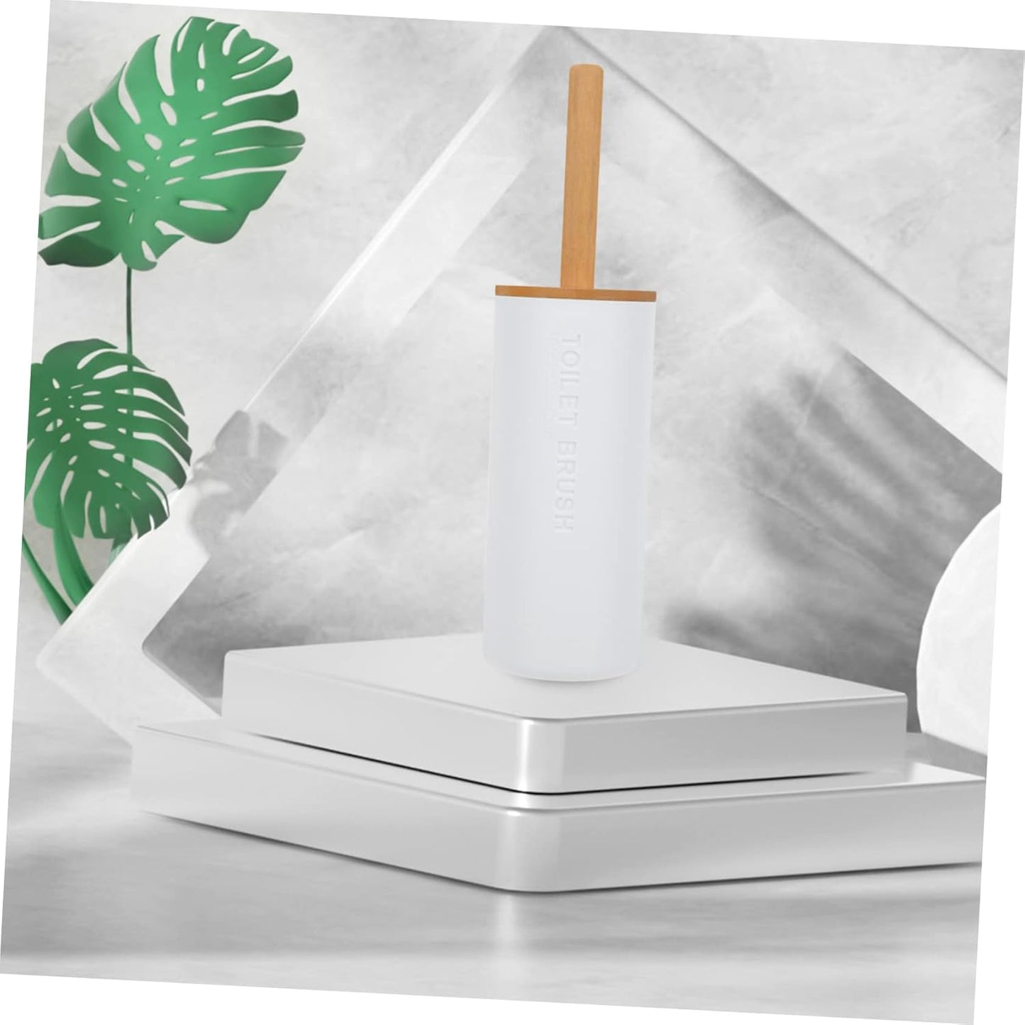 iplusmile 1Pc Long Handle Toilet Brush with Base Modern Bathroom Cleaner Slip Grip Design for Efficient Cleaning Supplies Essential for Odor Maintenance