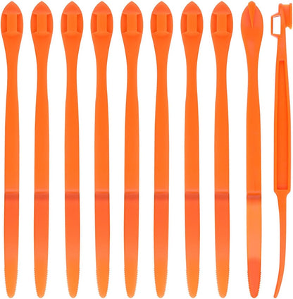 MJIYSGS 10pcs Orange Peeler Tool, Long Handle Serrated Citrus Peel Cutter Easy Hold Plastic Vegetable Lemon Slicer Fruit Opener Remover Kitchen Gadget Chef Tools