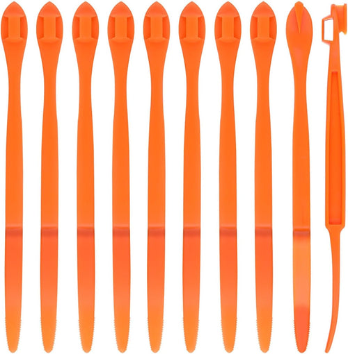 MJIYSGS 10pcs Orange Peeler Tool, Long Handle Serrated Citrus Peel Cutter Easy Hold Plastic Vegetable Lemon Slicer Fruit Opener Remover Kitchen Gadget Chef Tools