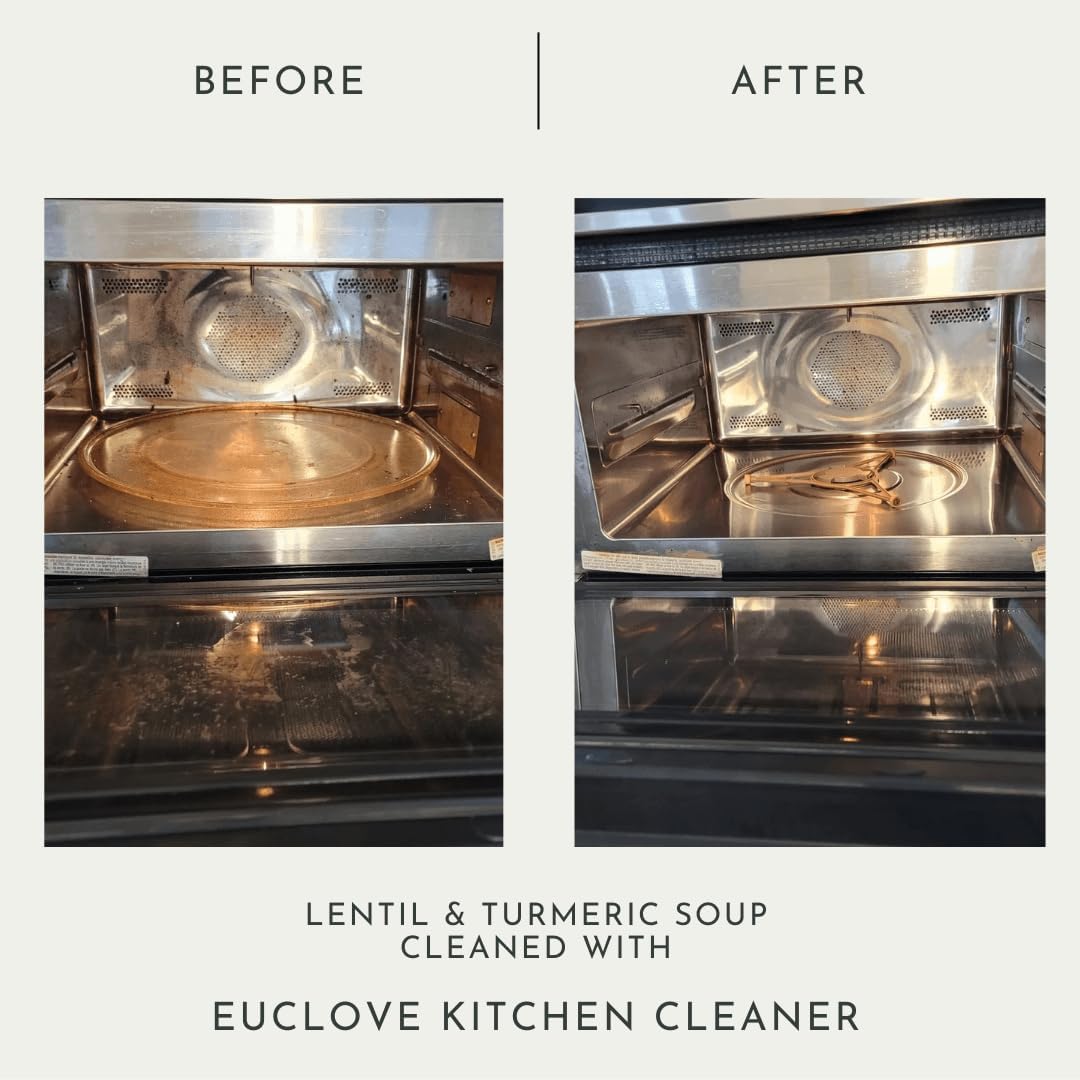 Euclove Natural Kitchen Cleaner 500ml – Plant-Based Formula with Pure Essential Oils – Non-Toxic, Food-Safe Surface Cleaner