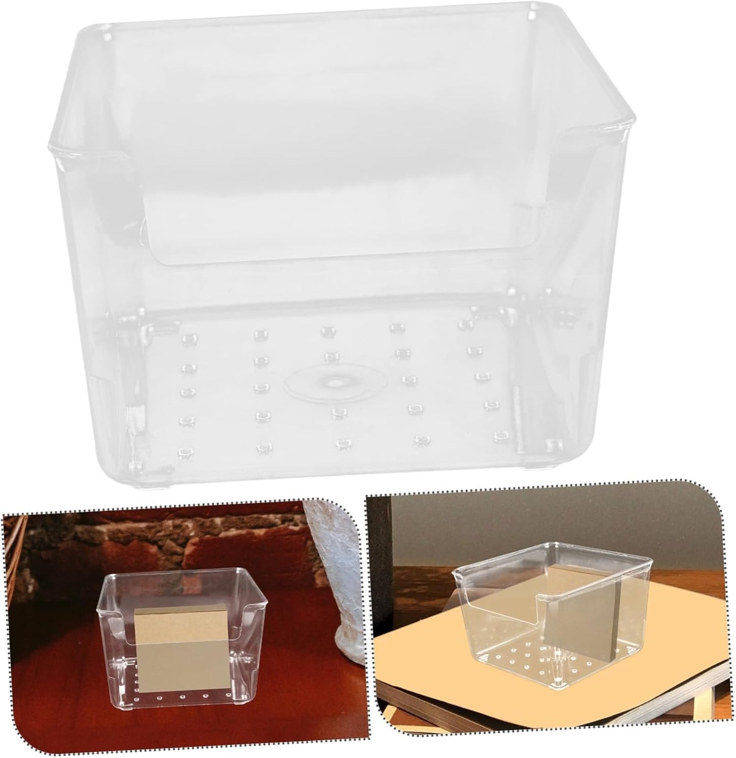 CIMAXIC Clear Memo Organizer Case Durable Storage Box for Desktop Notepad Paperclip Holder Compact and Stylish Office Supplies for Efficient Workspace Organization