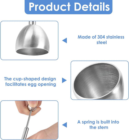 Soft Hard Boiled Egg Topper Stainless Steel Metal Egg Scissors, Egg Topper Shell Remover Egg Opener Kitchen Gadget for Raw or Soft Hard Boiled Egg Peeler for Breakfast Kitchen Tool Egg Cutter Topper