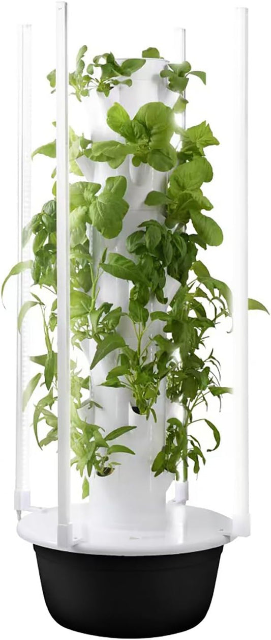 FXNFXLA Sistema di Coltivazione idroponica Verticale a Torre con luci a LED, Timer di autoirrigazione, per la Coltivazione di Erbe aromatiche, Frutta e Verdura da Interno