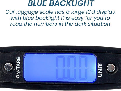 Digital Luggage Scales, 50kg/110lb Electronic Hanging Scales, Portable Digital Luggage Scale with Backlight Digital Display Travel, Handheld Style Suitcase Scales with Hook for Travel Outdoor Home Use