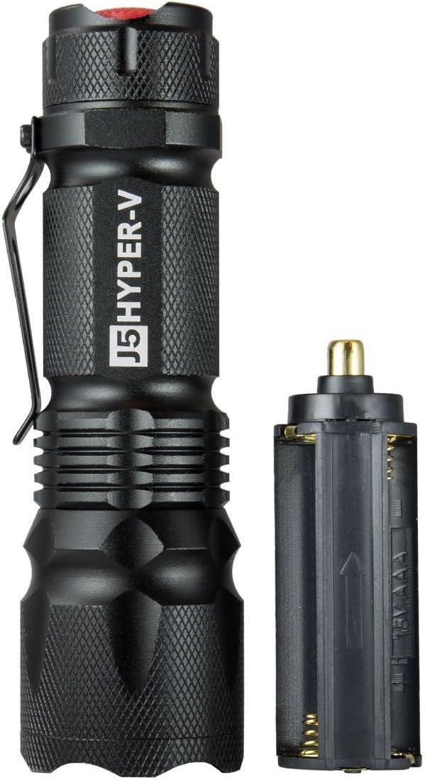 J5 Tactical - Hyper V Ultra Bright Tactical Flashlight Bright - Black