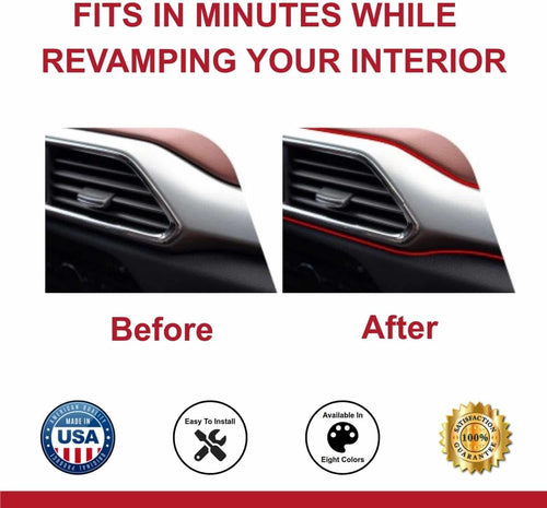 All-Fit Automotive Car Gap Filler â€“ 10 Ft Red Trim Molding for Car Accessories Interior â€“ Universal, Flexible Car Interior Accessories for Dashboards, Panels, & Air Vents â€“ Easy DIY Installation