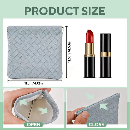 4PCS Small Makeup Bag for Purse，Waterproof Leather Portable Mini Makeup Bag,Snap Closure Organizer Pouch for Coins Cards Jewelry Lipstick Cosmetic Accessories，Small Travel Kit Storage Pouch,