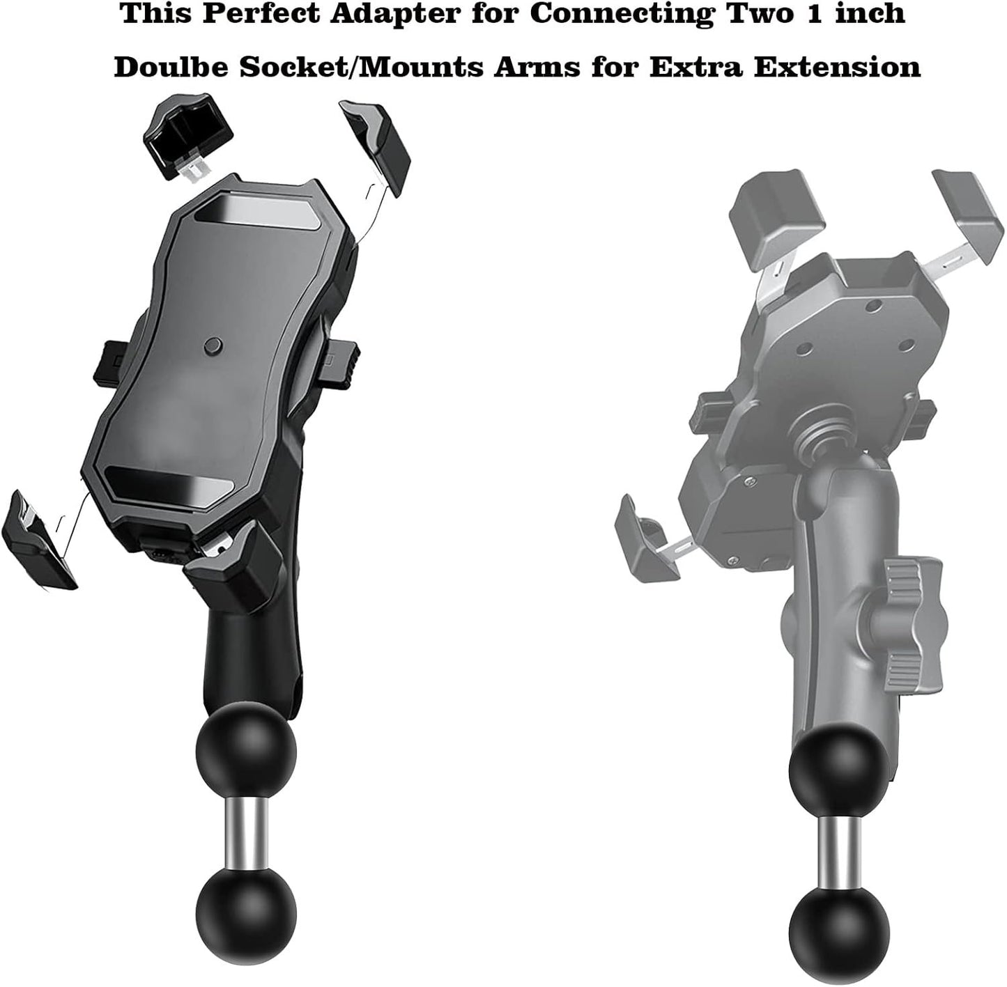 Double 1-Inch Ball Adapter Adapter for Ram Mounts/BRCOVAN/iMESTOU Mounts（R11-1pc