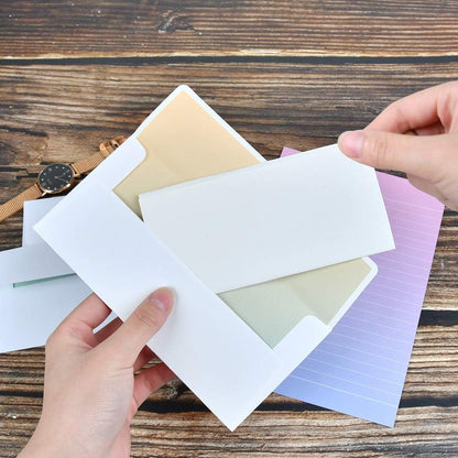 TIMESETL Stationery Letter Paper and Envelopes Set, Stationery Set with Lined Letter Writing Paper, 48 Stationary Paper + 24 Envelopes, Envelope Seal Sticker, 4 Gradient Colors