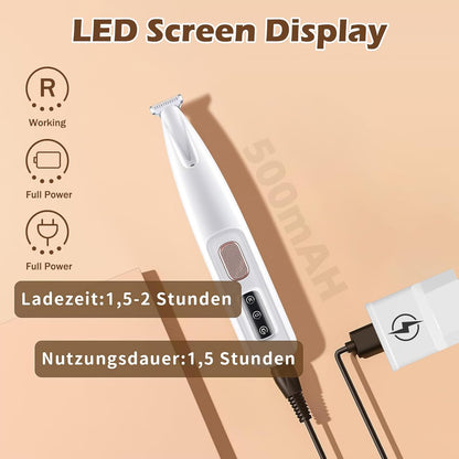 Cat Lawn Mower Hair Clippers, Silent Dog and Cat Clippers Paw Trimmer Waterproof Dog Around Paws, Eyes, Ears, Face