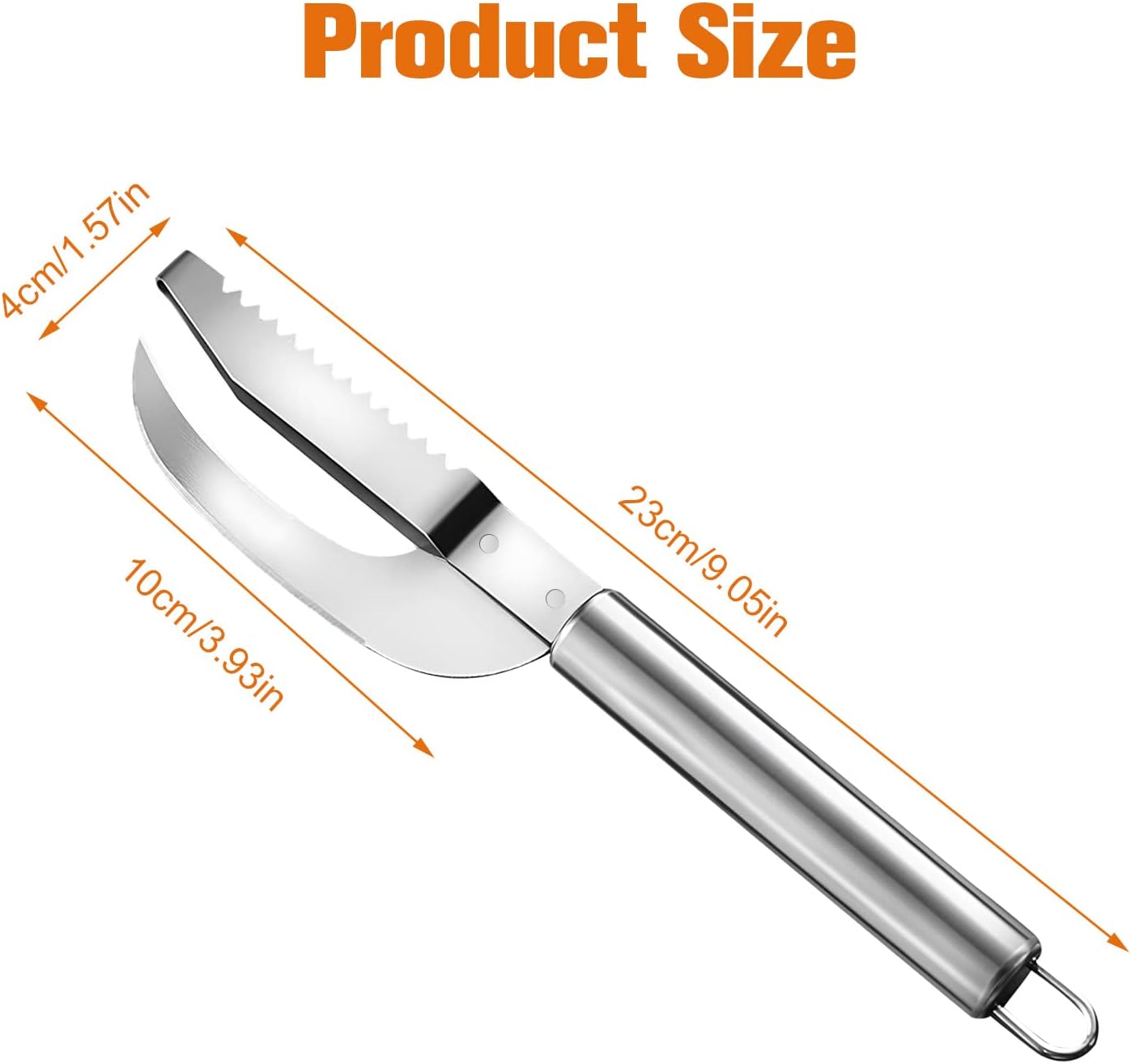 Fish Scale Knife Cut/Scrape/Dig 3-In-1, Stainless Steel Fish Scale Remover Tool, Fish Maw Knife 3 in 1, Manual Fish Scale Scraper Cleaning Tool, Hanging kitchen Tools Gadgets Accessories (1)