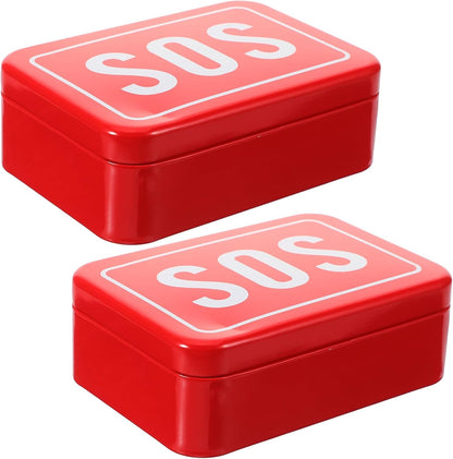 NULYLU 2pcs Box Survival Box Survival Gear Camping Camping Kit Outdoor Tool Kit Gear Storage Outdoor Organizer Tool Case Home Storage Cases Metal Small Container