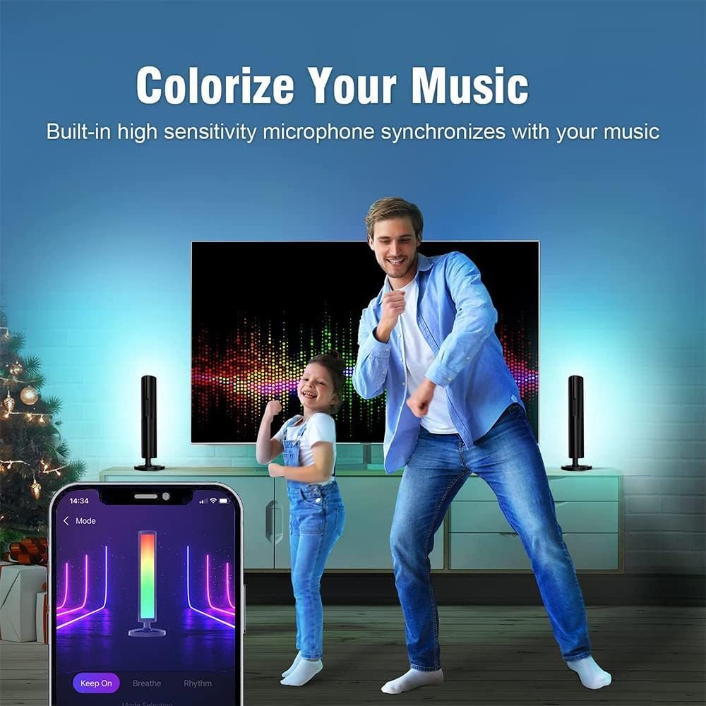 Syslux Smart LED Light Bar, RGB Smart LED Lamp with 21 Dynamic Modes and Music Sync Modes, TV LED Backlight, Mood Lighting, Ambient Lighting for Gaming, Movies, PC, TV, Room Decoration