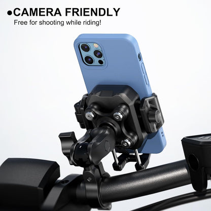 iMESTOU Anti-Vibration Phone Mount for Motorcycles and Bikes with Shock Absorbers & Anti-Theft Design, 1" Ball Phone Mount Suitable for 5.2"-7.2" Up to 15mm Thick Phones, Fits for 22-32mm Handlebars