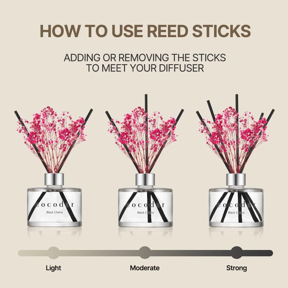 COCODOR Preserved Real Flower Reed Diffuser - April Breeze - 200ml - Reed Diffuser Set, Oil Diffuser & Reed Diffuser Sticks, Room Décor & Office Décor, Home Fragrance, Gift