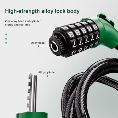 Combination Bike Lock, Security Chain Lock, Digit Code Anti Theft Gear for Motorcycle,47 Inches, Scooter, Door, Gate, Stroller, Outdoor Travel Safety, Long Lasting