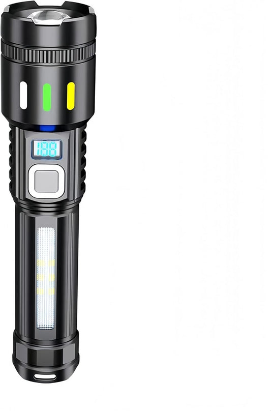 Rechargeable flashlights 10000 lumens, Handheld Tactical Torch, Led Flashlight for Home, Tactical Flashlight for Emergencies,4 Modes, IPX5 Waterproof, Super Bright Torch for Camping,Outdoor