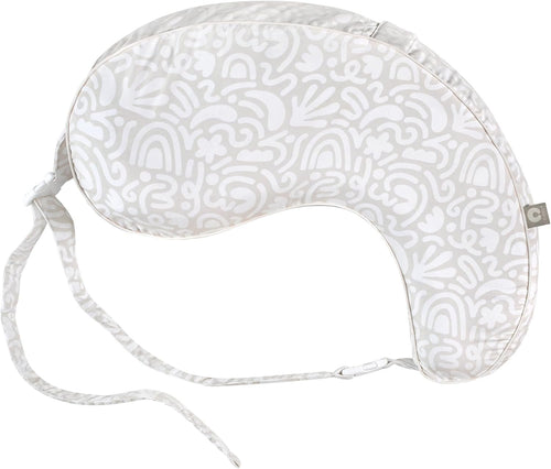 Boppy Uplift Nursing Pillow, Cream Retro Squiggles, Designed to Help Reduce Reflux Symptoms for Breastfeeding, Bottle Feeding or Combo-Feeding; Plus-Sized, Comfortably Contoured Feeding Pillow