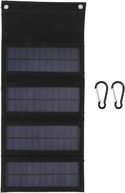 40W Solar Panel Charging Bag, Foldable Monocrystalline Solar Panel Charger with USB Interface for Laptop Outdoor Camping Hiking Emergency Charging (Black)