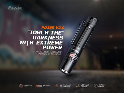 Fenix PD36R V2.0 Rechargeable Tactical Flashlight ** Canadian Edition