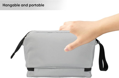 Toiletry Bag, Waterproof Cosmetic Bag for Men and Women, Large Double Space Travel Organizer for Accessories, Shaving Dopp Kit（Grey）