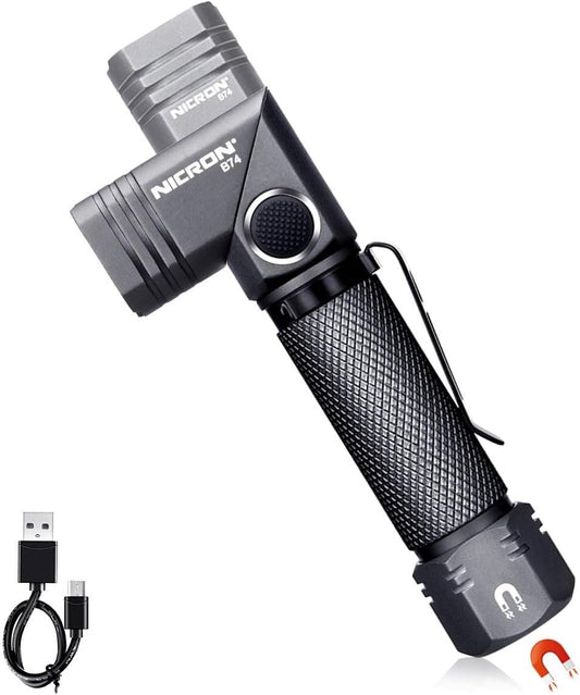 COSMOING Ultra Bright 700 Lumen 5 Modes Tactical Flashlight Magnetic Rechargeable, 90 Degree Swivel Waterproof EDC Flashlight for Camping, Emergency, Inspection, Hiking, Outdoor-Black