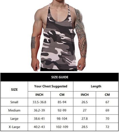 JEEING GEAR Men's Stringer Bodybuilding Workout Gym Tank Tops Training Y Back Cotton