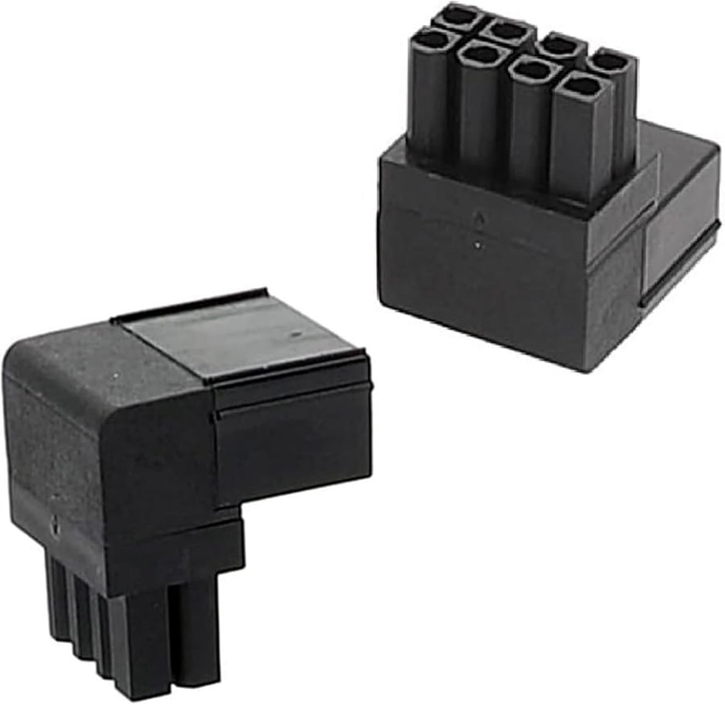 2PCS 8PIN 90 Degree Angled Power Connector Adapter,GPU VGA PCIe Connector for Desktop Computers Graphics Card Right Angle Elbow Adapter Black (Angled Upwards)