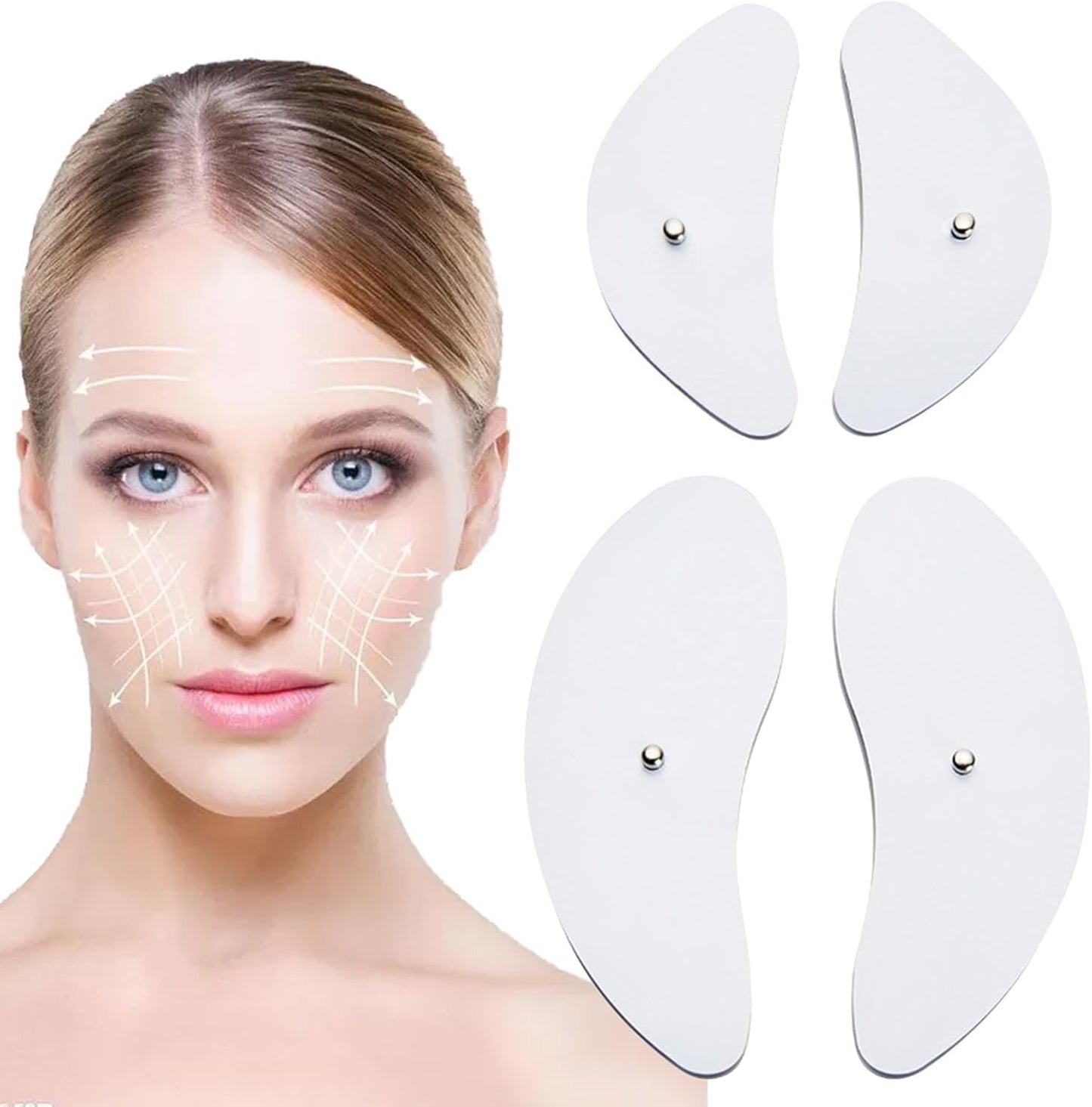 Firming Facial Massager - Lifting Facial Massager | Face Lift With Patch Pads | Ems Face Massage 8 Modes | Microcurrent Face Muscle Stimulator, Face Lifting Instrument For Face Slimming